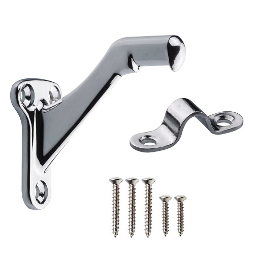 Triumph Hardware 3 Pack 3 Heavy Duty Handrail Bracket Polished Chrome Stair Railing Bracket