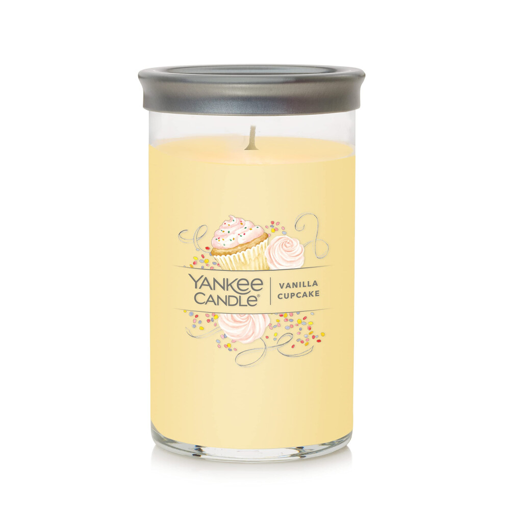 Yankee Candle Vanilla Cupcake Signature Medium Pillar Candle  1425oz