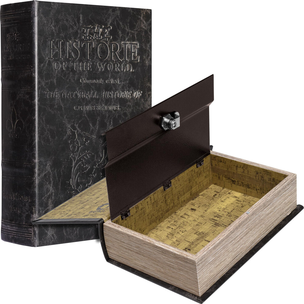 Barska Antique Book Lock Box with Key Lock  black