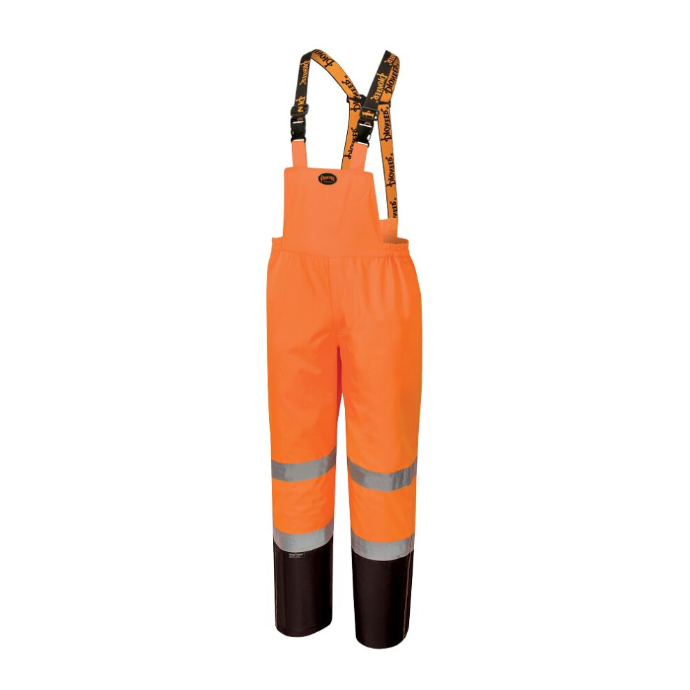 Pioneer Hi Vis Ripstop Rain Bib Pant  Waterproof Safety Work Overalls for Men  High Visibility Reflective Rain Gear