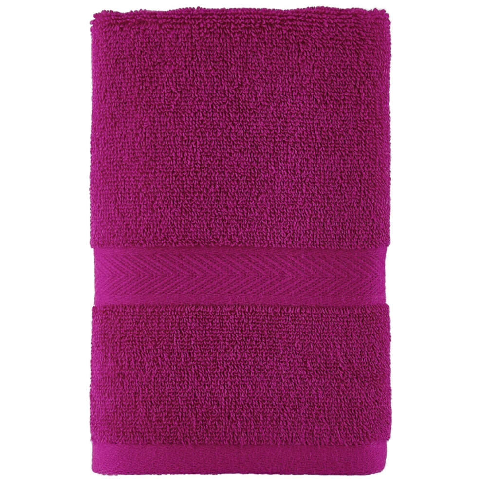 Tommy Hilfiger Modern American Solid Hand Towel  16 X 26 Inches  100 Cotton 574 GSM Raspberry Rose