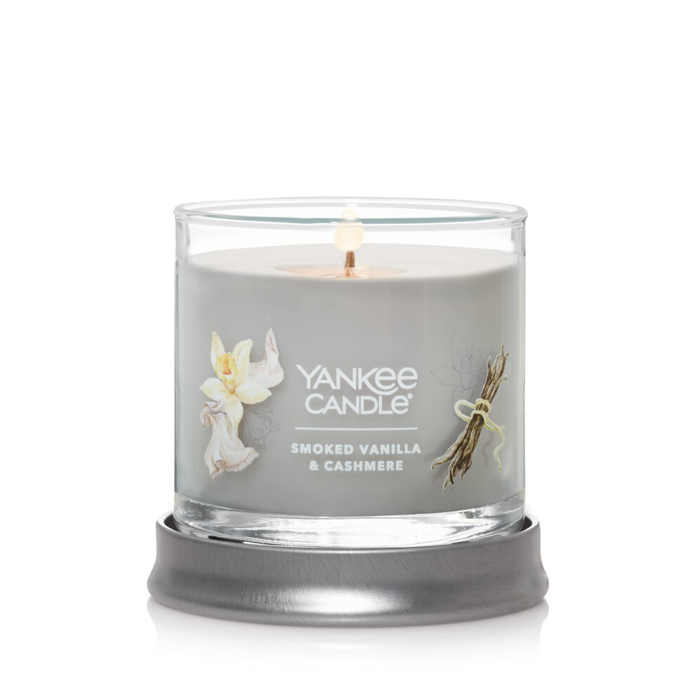 Yankee Candle Smoked Vanilla  Cashmere Scented  Signature 43oz Small Tumbler Single Wick Candle  Over 20 Hours of Burn Time