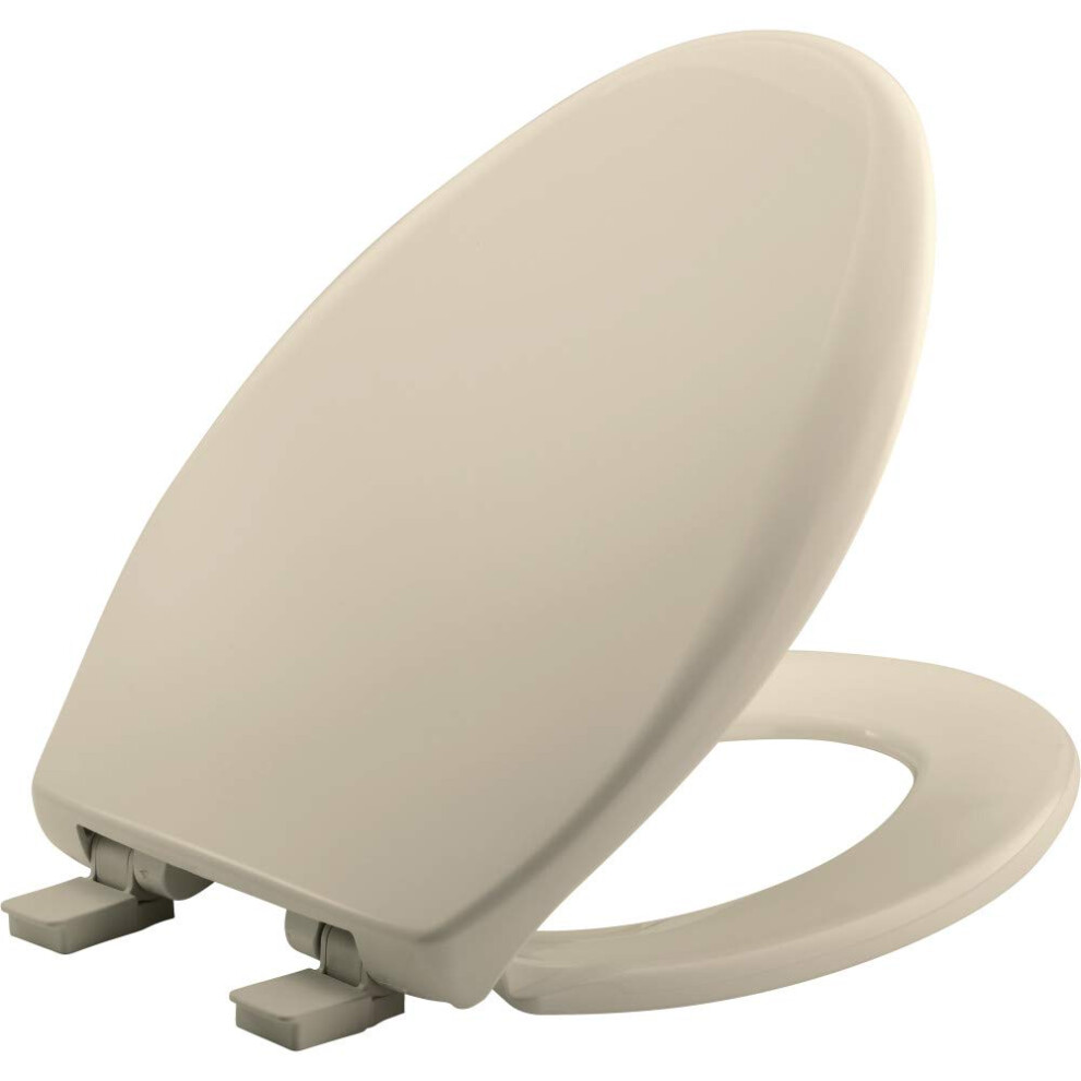 BEMIS 1200E4B 146 Affinity Toilet Seat will Slow Close  Never Loosen and Provide the Perfect Fit  ELONGATED  Plastic  Almond