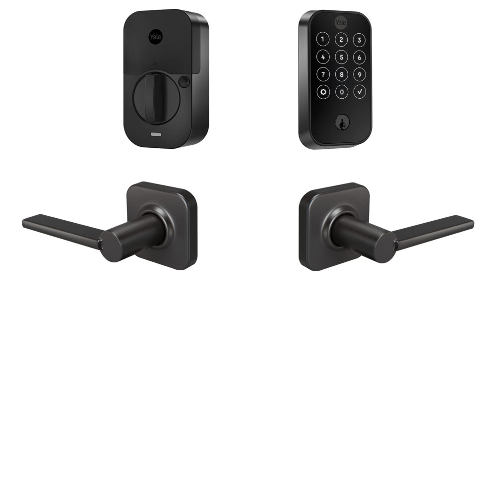 Yale Assure Lock 2 Touchscreen with WiFi and Valdosta Lever in Black Suede