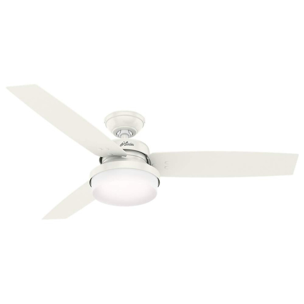 Hunter Sentinel Indoor Ceiling Fan with LED Light and Remote Control  52  White