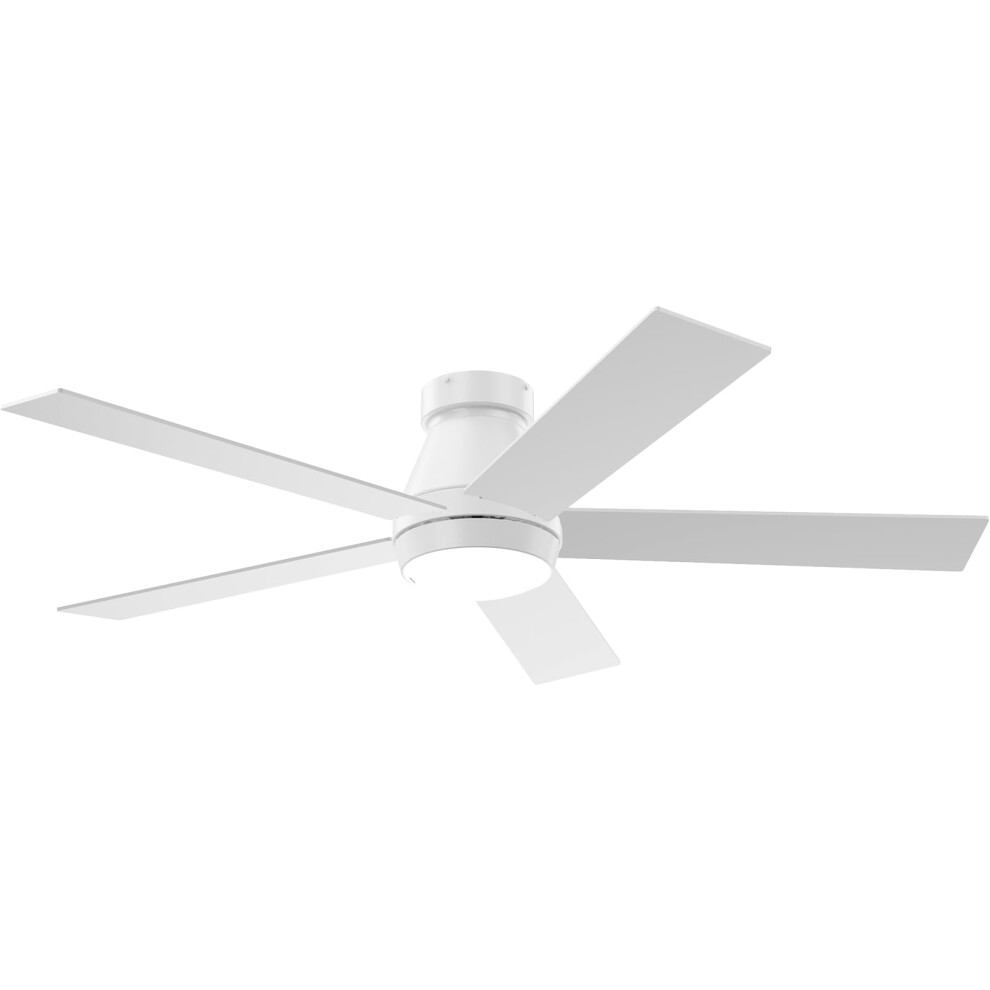 TCL 52 Ceiling Fan with Lights  White Flush Mount Ceiling Fans  5 Blades Low Profile Ceiling Fans  6 Speeds DC Reversible  Dim