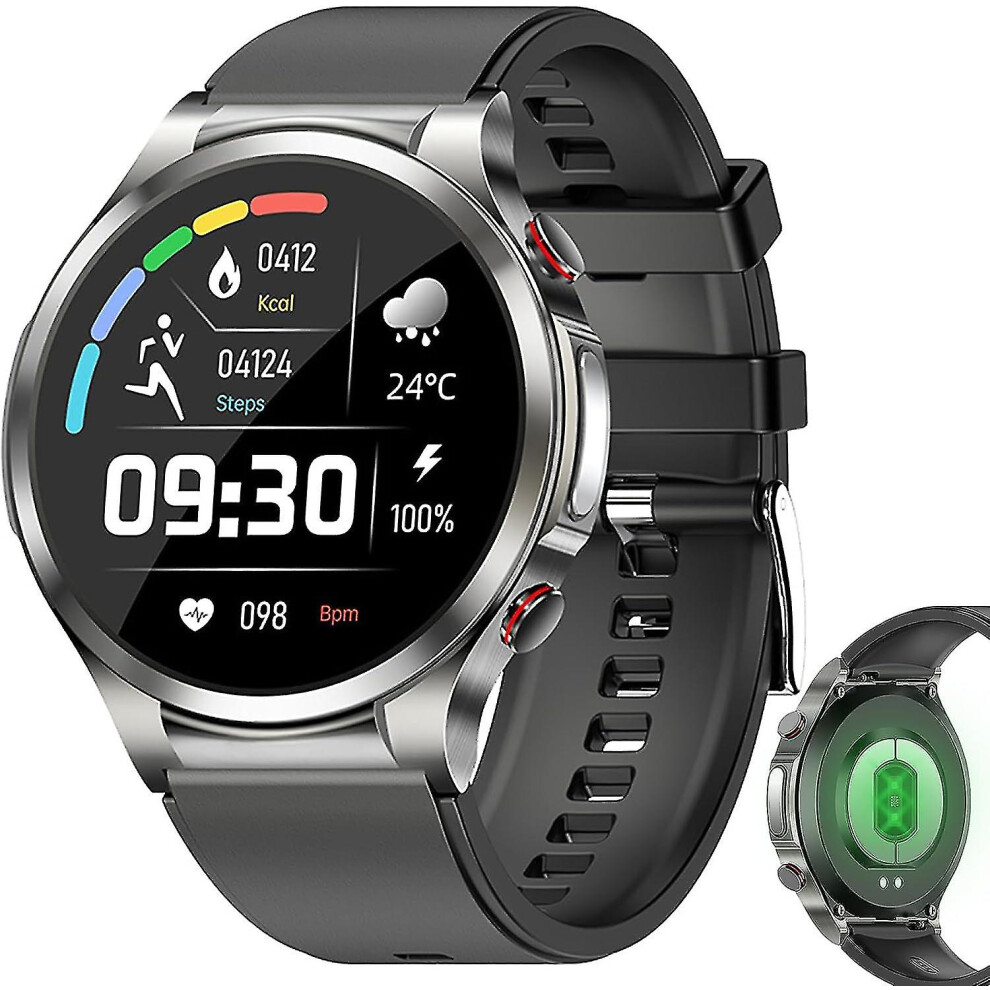 (Grey) Blood Sugar Monitor Watch, Diabetic Watch Glucose Monitor Pressure Heart Rate Body Temperature Sports Non-invasive Blood Glucose Test Smart W_dxm