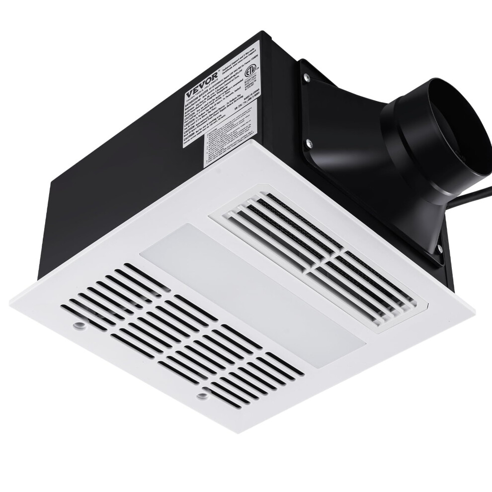 VEVOR Bathroom Exhaust Fan  110 CFM Ventilation  15sones Low Noise Operation  Remote Control  CoolingHeating  LED Light 30004