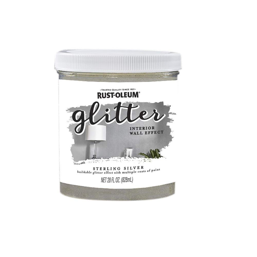 RustOleum 360219 Glitter Interior Wall Paint  28 Fl Oz Pack of 1  Sterling Silver