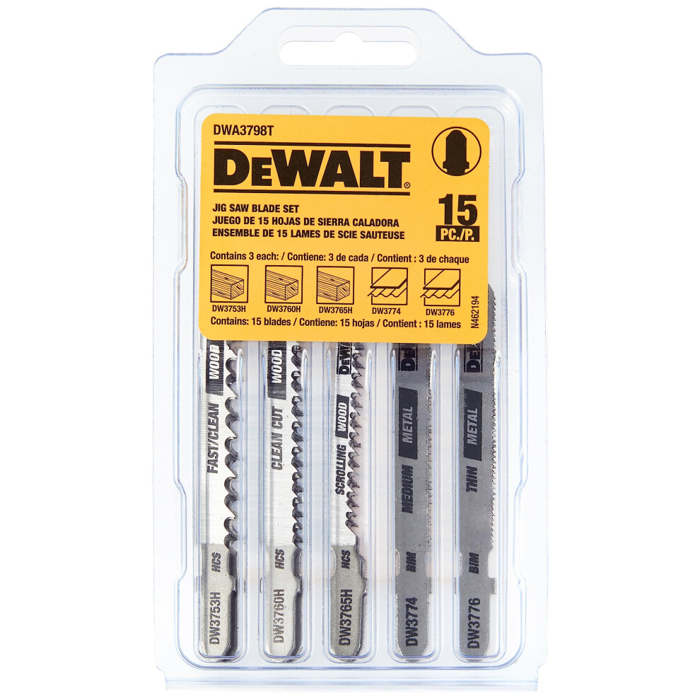 DeWalt 15 Piece TShank JIG Saw Set