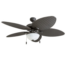 Honeywell Ceiling Fans Inland Breeze 52 Inch Tropical Indoor Outdoor Ceiling Fan with Light Pull Chain Three Mount Options W