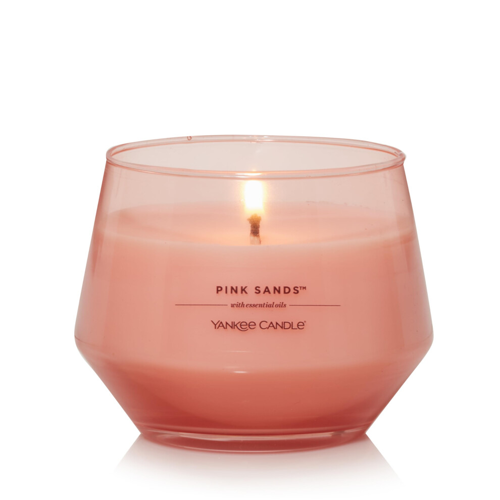 Yankee Candle Studio Medium Candle  Pink Sands  10 oz LongLasting  EssentialOil Scented Soy Wax Blend Candle  4065 Hours of