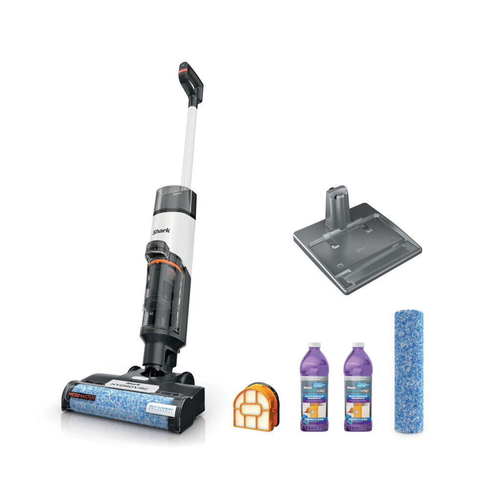 Shark | Wet Dry Vacuum Cleaner | Vacuum And Mop Combo | Hydrovac Messmaster | 3-In-1 Self-Cleaning + Powerful Suction | 2 Brushrolls & 2 Solutions Inc