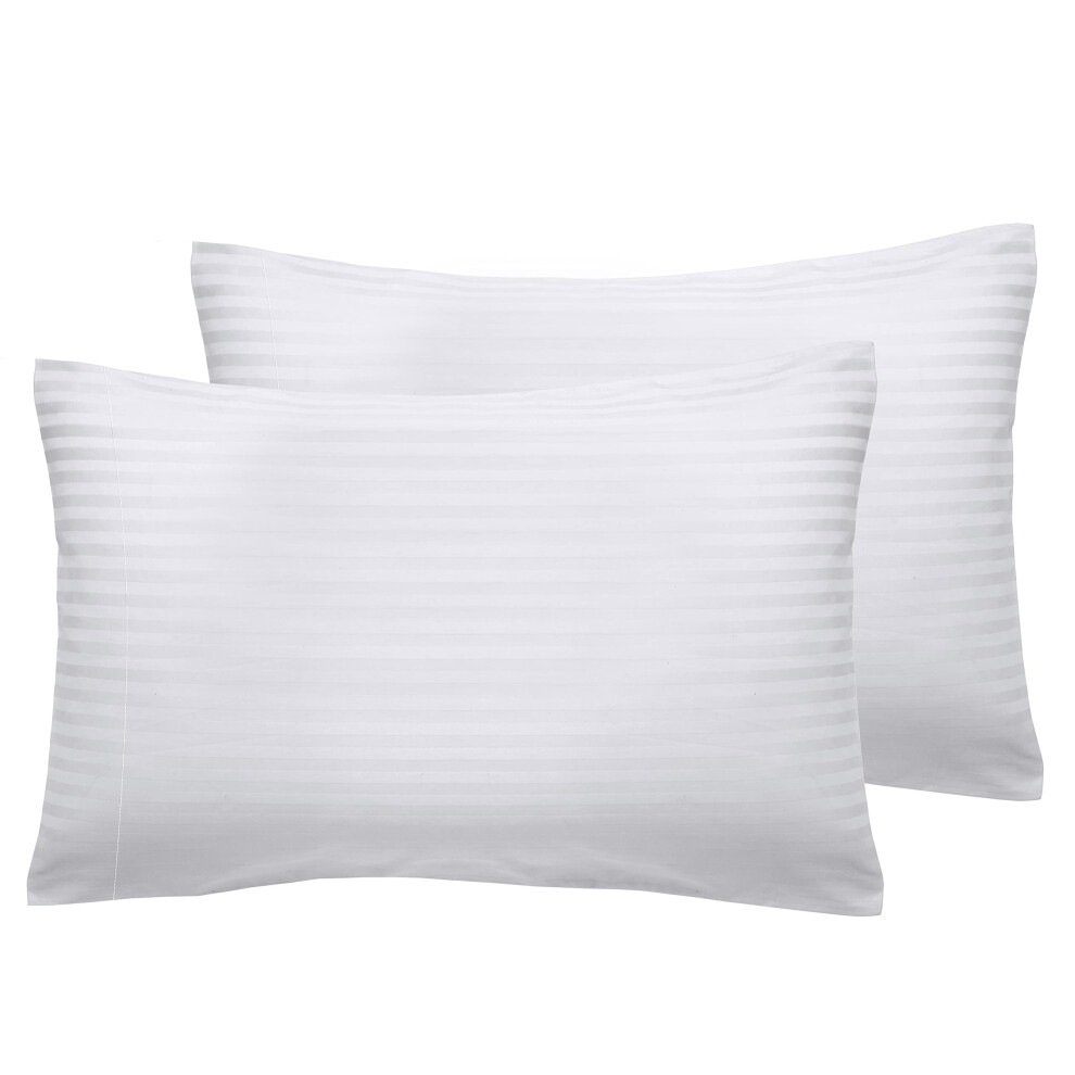 California Design Den Ensemble de taies d'oreiller standard Queen Size - 400 fils au pouce carr    100 % satin de coton Lot de 2 taies d'oreiller r