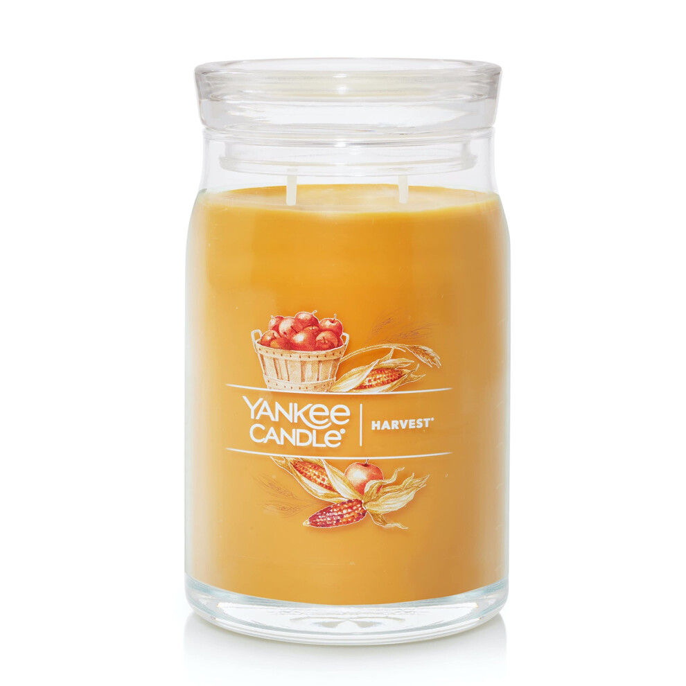 Yankee Candle Harvest Scented  Signature 20oz Large Jar 2Wick Candle  Over 60 Hours of Burn Time