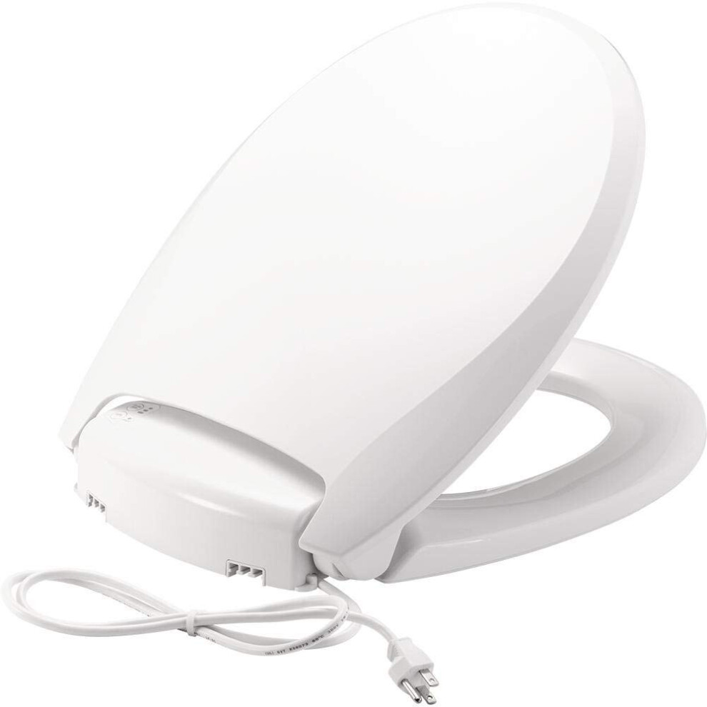 BEMIS Radiance Heated Night Light Toilet Seat will Slow Close and Never Loosen  ROUND  Long Lasting Plastic  White  H900NL 000