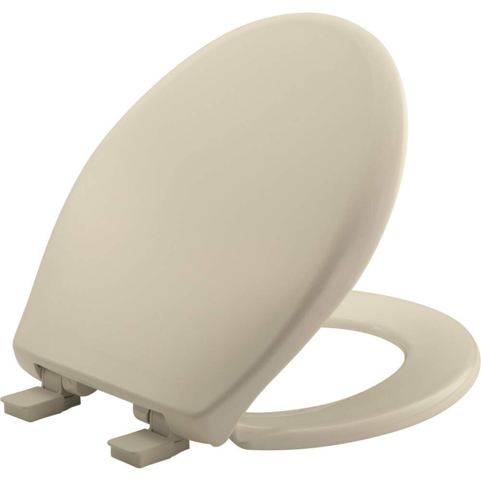 BEMIS 200E4B 006 Affinity Toilet Seat will Slow Close  Never Loosen and Provide the Perfect Fit  ROUND  Plastic  Bone