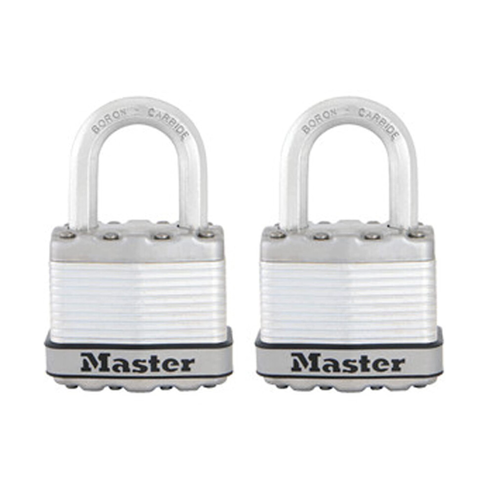 Master Lock M1XT Magnum Heavy Duty Padlock with Key  2 Pack KeyedAlike  Silver