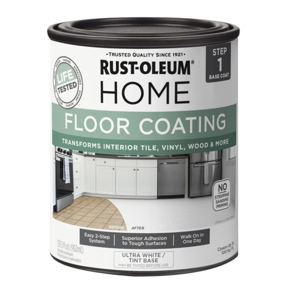 RustOleum Home Floor Coating Ultra White Tint Base Base Coat Quart Pack of 1