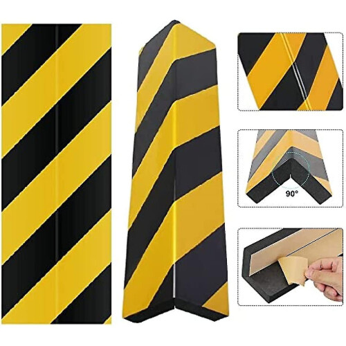 2 Pack Car Parking Protector Garage Wall Protector Foam Black And Yellow Stripes Warning Corner Protectors Bumper Protectors Anti-scratch Rubber Prote