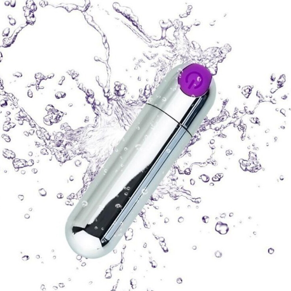 10-Speed Silver-Purple Mini Vibrator for Women