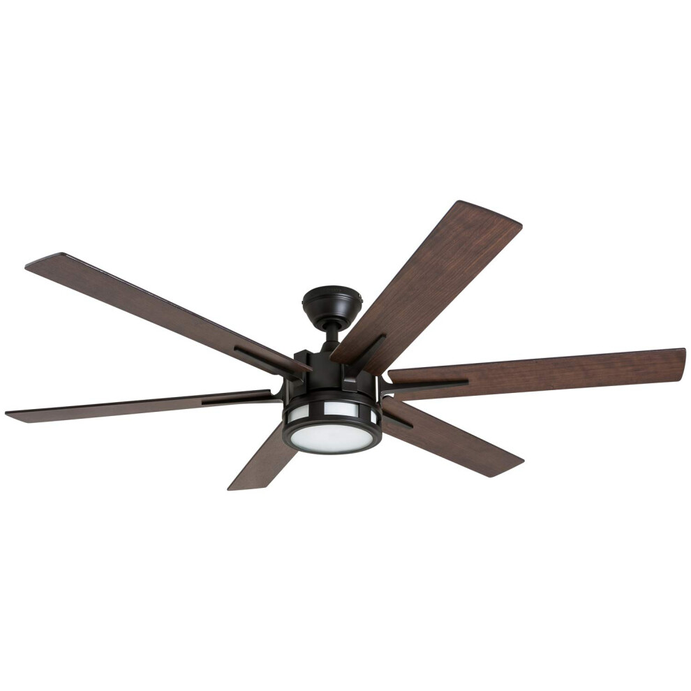 Honeywell Ceiling Fans Kaliza  56 Inch Indoor Modern LED Ceiling Fan with Light and Remote Control  Dual Mounting Options  6 Bla