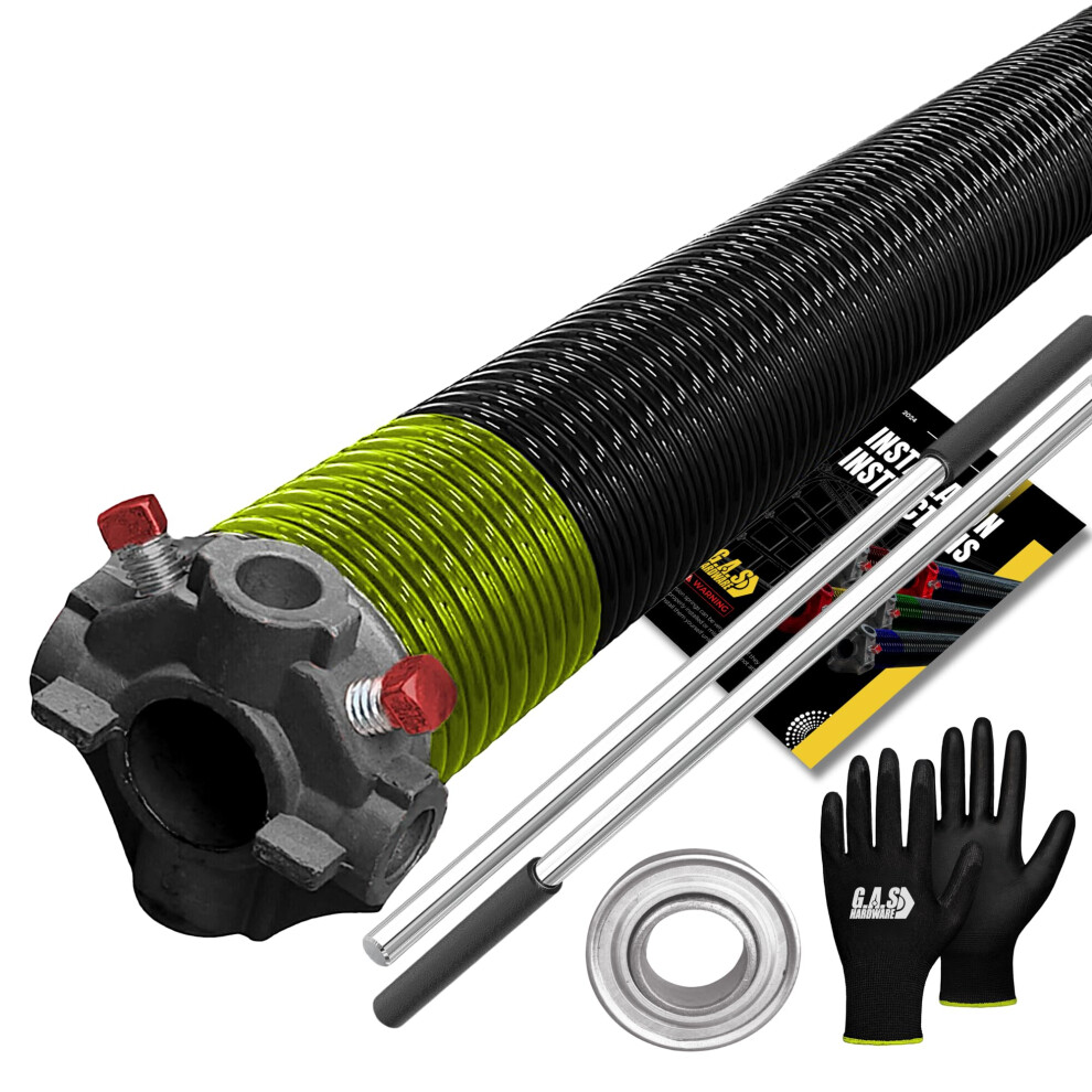 Garage Door Torsion Spring 207x2x20 Torsion Springs for Right Side of Garage Door with 1 Steel Bearing  Gloves  and Winding Ba