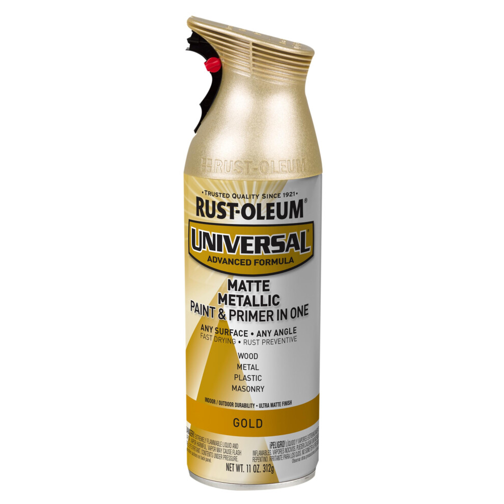 RustOleum 387992 Universal All Surface Metallic Spray Paint  11 oz  Matte Gold