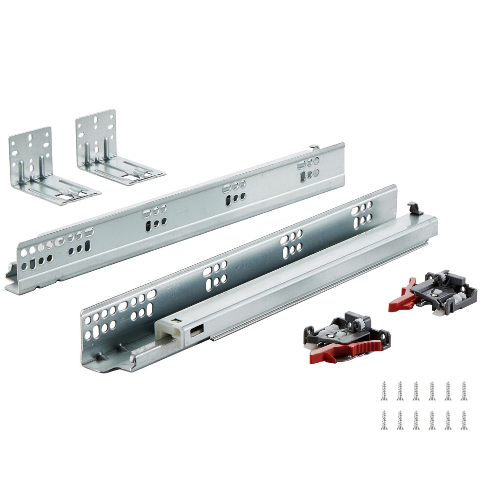 VEVOR 6 Pairs 15 Inch of 15 18 21 Inch Soft Close Bottom Mount Drawer Slides  Heavy Duty Ball Bearing Full Extension Steel Track  Noiseless Guide Glid
