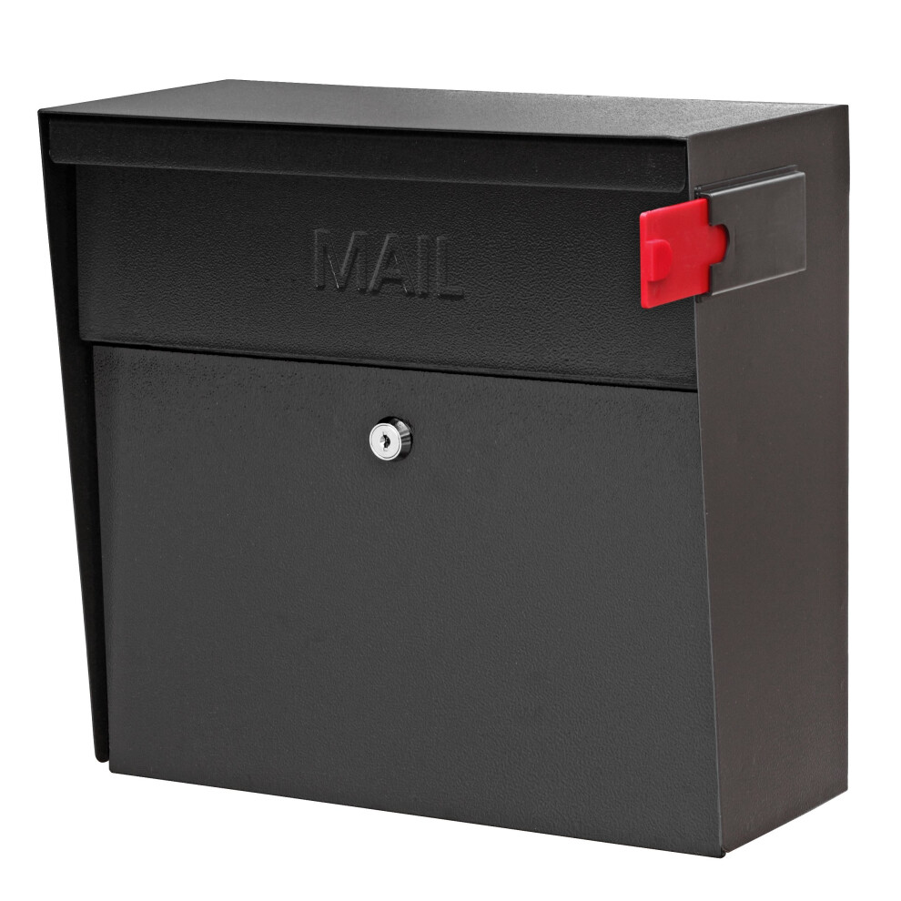 Mail Boss 7162 Metro  Black High Capacity Wall Mounted Locking Security Mailbox Medium