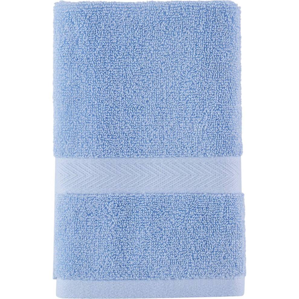 Tommy Hilfiger Modern American Solid Hand Towel  16 X 26 Inches  100 Cotton 574 GSM Mist Blue