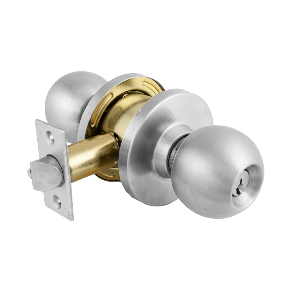 Master Lock BLC0232DKA4 Storeroom Cylindrical Ball Knob  Commercial Grade 2  Brushed Chrome Finish