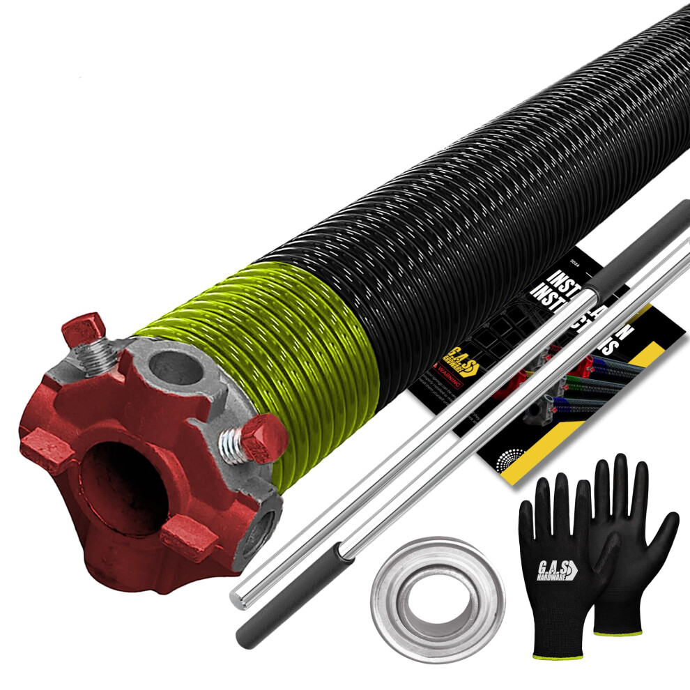 Garage Door Torsion Spring 207x2x20 Torsion Springs for Left Side of Garage Door with 1 Steel Bearing  Gloves  and Winding Bar