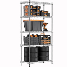 MZG 1250 lbs Steel Heavy Duty 5Tier Utility Shelving Unit Steel Organizer Wire Rack for Home Kitchen Office Chrome 137 D x