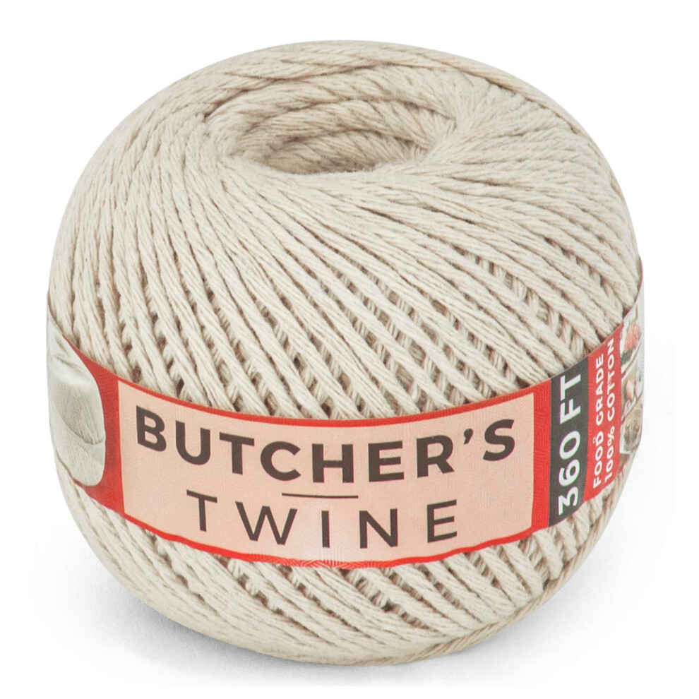 Steadmax 360 Ft Butchers Twine 12 Ply 2Mm Unbleached 100 Natural Cotton Twine Food Safe Cooking Durable Tying Trussing Meat 810035590977