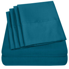 Full Size Bed Sheets 6 Piece 1500 Supreme Collection Fine Brushed Microfiber Deep Pocket Full Sheet Set Bedding 2 Extra Pill