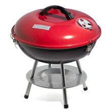 Cuisinart 14" Portable Charcoal Grill, Tabletop Outdoor Small Grill with Locking Lid and Dual Vents, Chrome Plated Travel Size BBQ Perfect for Camping