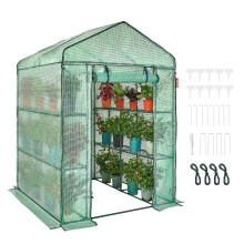 VEVOR Walkin Green House 555 x 555 x 787 inch Portable Greenhouse with Shelves High Strength PE Cover with Rollup Zipper