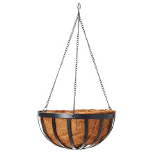 Arcadia Garden Products CB42 Cesto Appeso Rotondo Solstice 30 cm, Nero