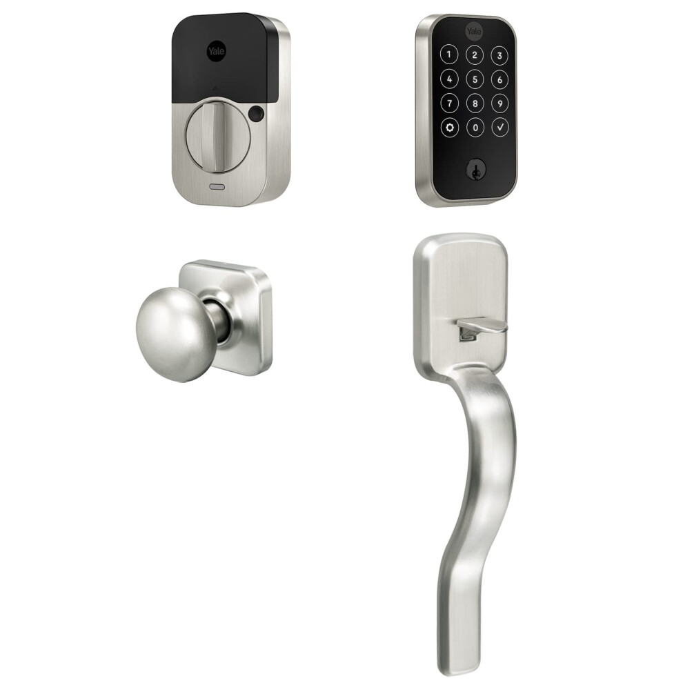 Yale Assure Lock 2 Touchscreen with WiFi and Ridgefield Handle in Satin Nickel