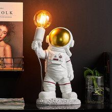 Astronaut Children's Table Lamp, Modern Astronaut Luminous Led Table Lamp Children's Room With Plug Gift For Boys And Girls, E27 Bedside Lamp White An