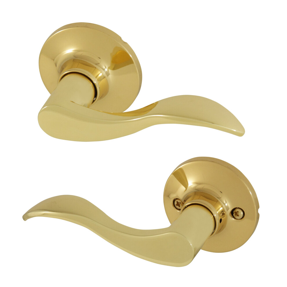 Honeywell Safes  Door Locks 8106003 Wave Passage Door Lever  Polished Brass