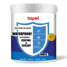 Tapel Liquid Rubber Waterproof Sealant RV Roof Coating White 45oz for 32ft Single Coat Waterproof Rubber Paint Indoor Ou