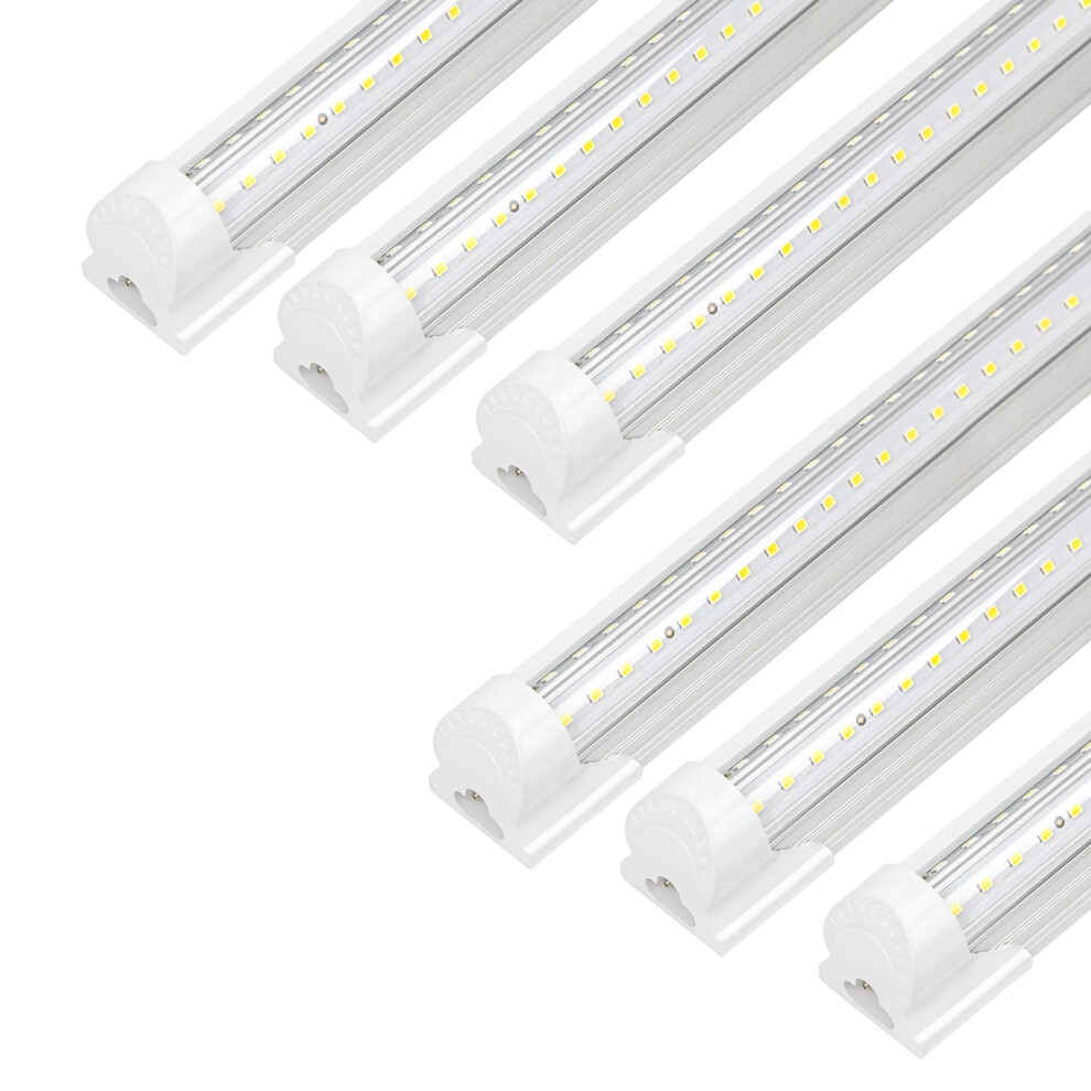 EPESTOEC LED Shop Light 4FT 42W 6300LM 5000K Super Bright White V Shape Integrated T8 LED Tube Light High Output Linkable Shop