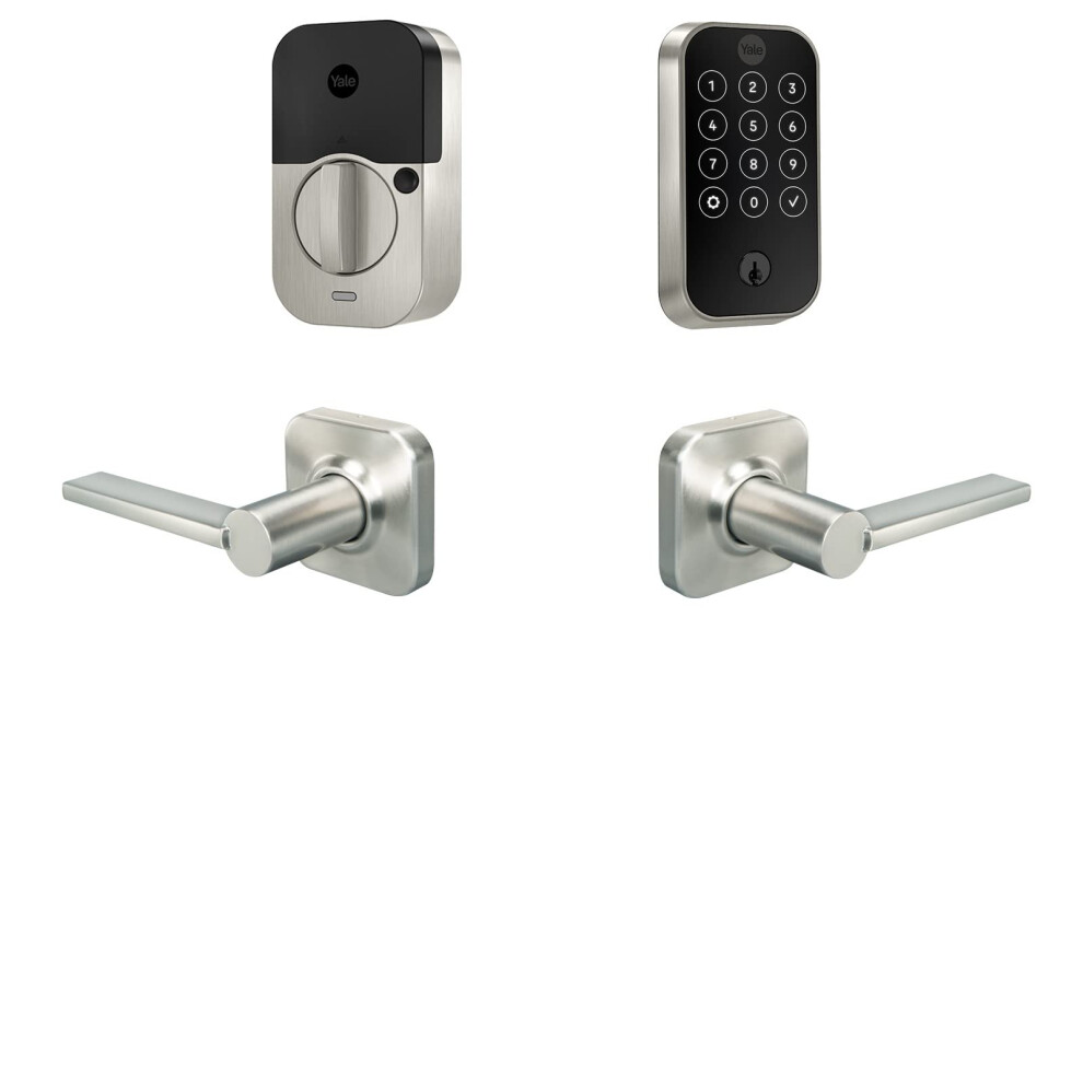 Yale Assure Lock 2 Touchscreen with WiFi and Valdosta Lever in Satin Nickel