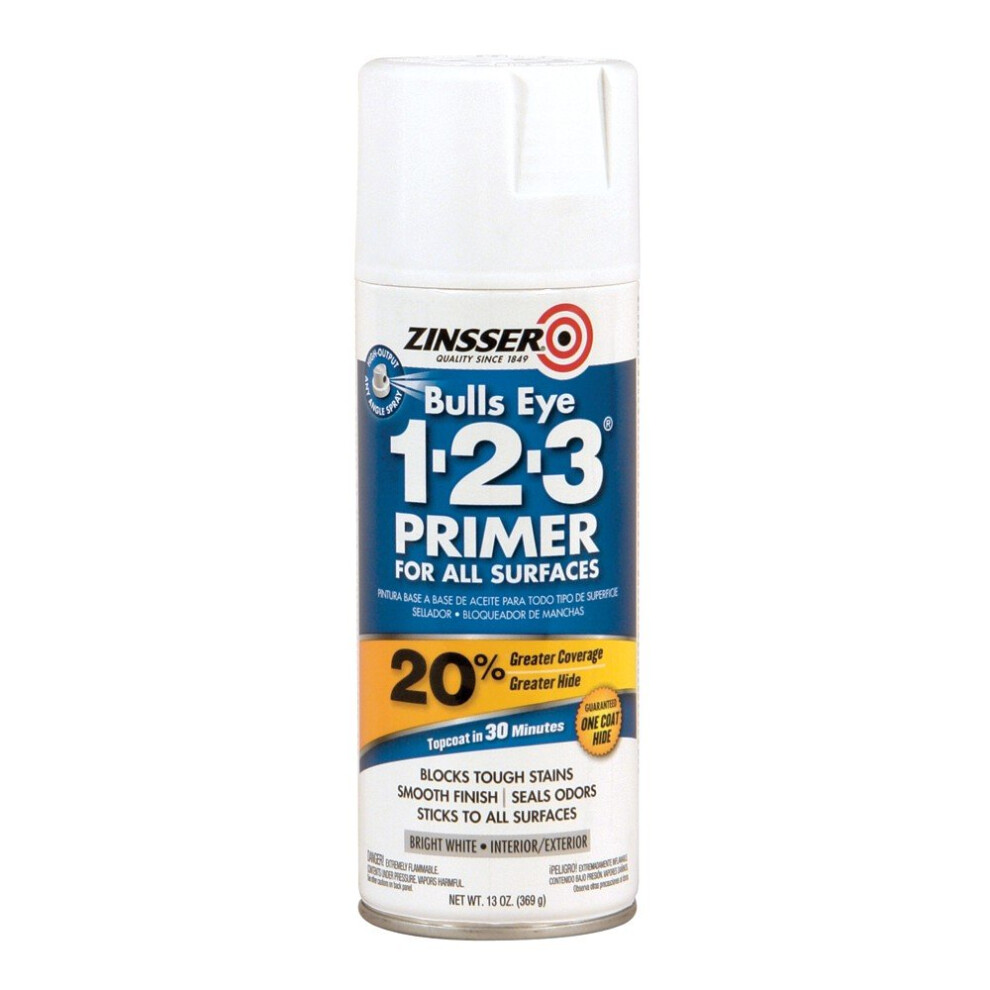 13 oz Zinsser 02008 White Zinsser  Bulls Eye 123 WaterBased Stain Blocking PrimerSealer