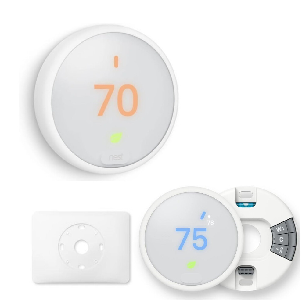 Google Nest Thermostat  Programmable Smart Learning Thermostat with Easy Installation and Trim Kit Bundle  White