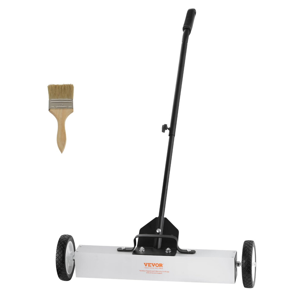 VEVOR 50Lbs Rolling Magnetic Sweeper with Wheels  24inch Large Magnet Pickup Lawn Sweeper with Telescoping Handle  PushType Ma