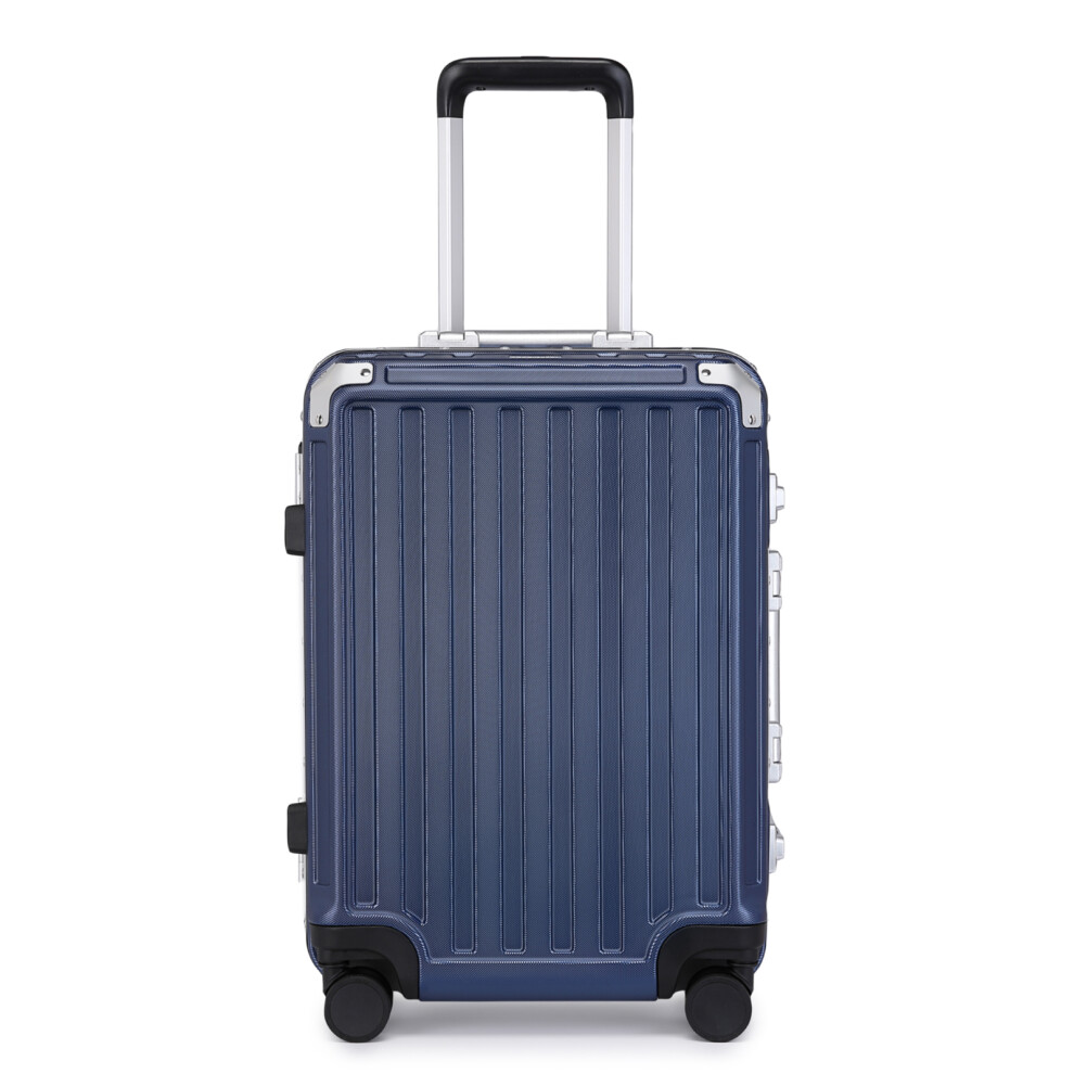 (Navy) 20 Inch Durble Aluminum Frame PC Hardshell Suitcase With TSA Lock-image-OPC-PFRSHFB-NEW