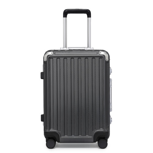 (Black) 20 Inch Durble Aluminum Frame PC Hardshell Suitcase With TSA Lock